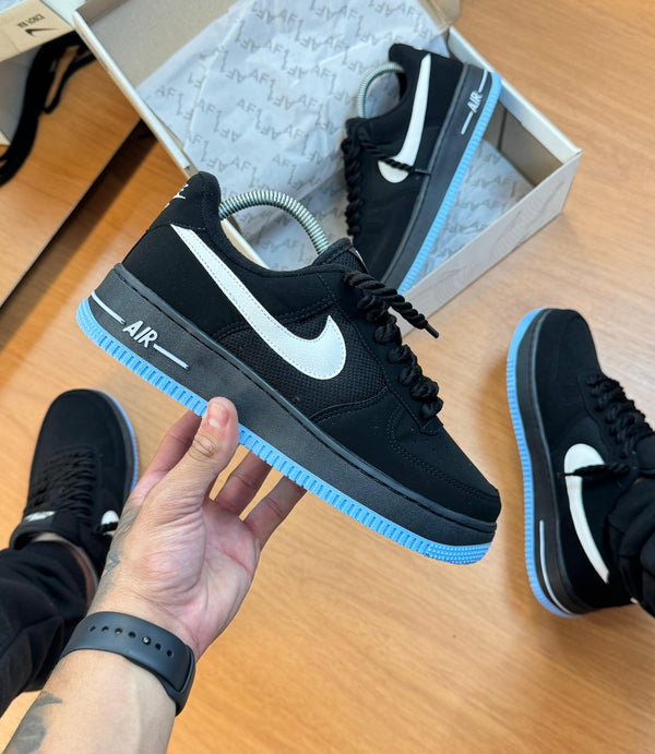 Nike Air Force Camurça Nobuk Preto/Azul